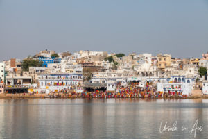 People on the Ghats of Lake Pushkar, India