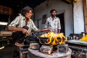 Two Indian men Cooking Street Food, Pushkar
