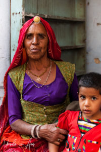Indian Woman with a Young Boy, Pushkar