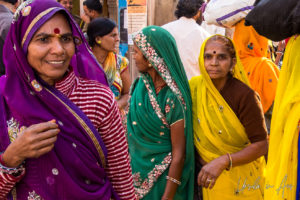 Indian women in colourful saris, Pushkar