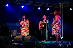 Deline Briscoe, Jessie Lloyd, and Emma Donovan on stage at Bluesfest Byron Bay 2019