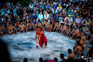 Giant of Alengka Pura amid the monkey chorus, Kecak Dance, Uluwatu, Bali