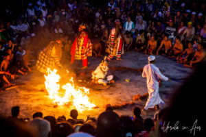 Hanuman in a circle of fire, Kecak Dance, Uluwatu, Bali