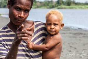 Papuan Mother and baby, Sepik River PNG