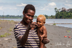 Papuan Mother and baby, Sepik River PNG