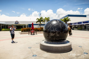 Star Globe-fountain, courtyard, Kennedy Space Center, FL USA