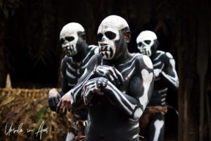 Three Bugamo Skeleton men, Paiya Village Papua New Guinea