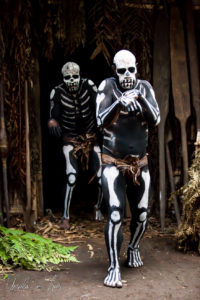 Three Bugamo Skeleton men, Paiya Village Papua New Guinea