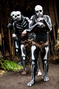 Three Bugamo Skeleton men, Paiya Village Papua New Guinea