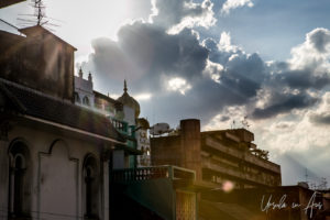 Afternoon sun over rooftops of Bangkok, Thailand