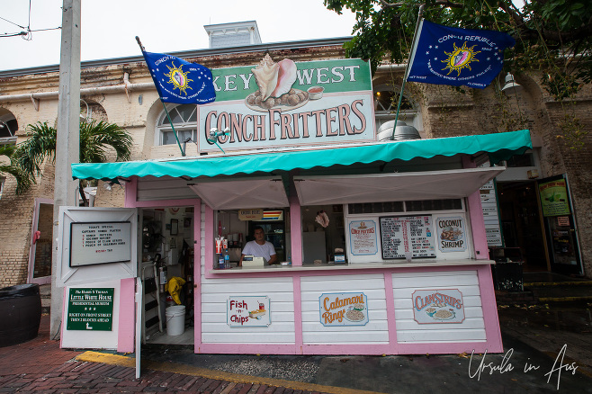 "Conch Fritters" food outlet, Key West Florida, USA