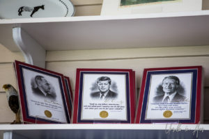 Framed drawings of American Presidents with famous quotes, Little White House, Key West Florida USA