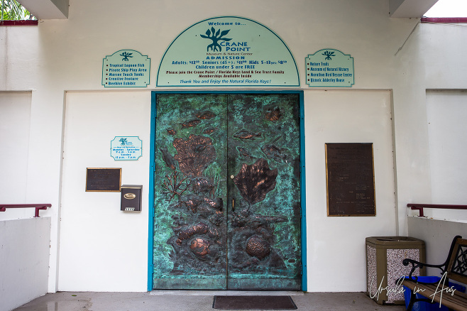 Entry door, Crane Point Museum and Nature Centre, Marathon Key, Florida USA