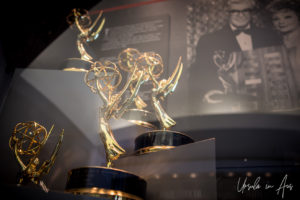 Lucille Ball's Emmy Awards in a glass case, Universal Studios Florida USA