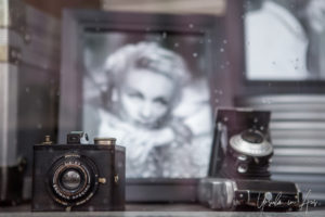 Old Cameras and a photo of Marlene Dietrich, Universal Studios Florida USA