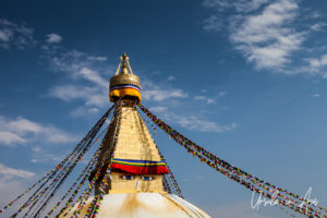 Prayer Flags on Boudhanath Stupa, Kathmandu Nepal