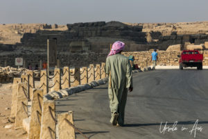 Bedouin walking in the road, Giza Egypt