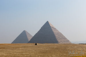 The Pyramids of Khafre and Menkaure, Giza Egypt.