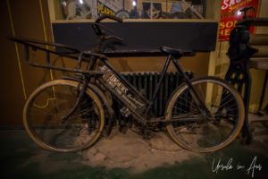 Bicycle in the Western Approaches Headquarters, Liverpool UK