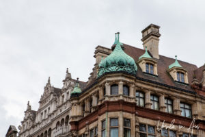 Elegant rooftops, downtown Liverpool UK