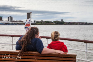 Passengers on a Mersey ferry, Liverpool UK
