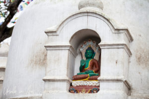 Green Buddha in an Alcove, Swayambhunath Stupa, Kathmandu Valley Nepal