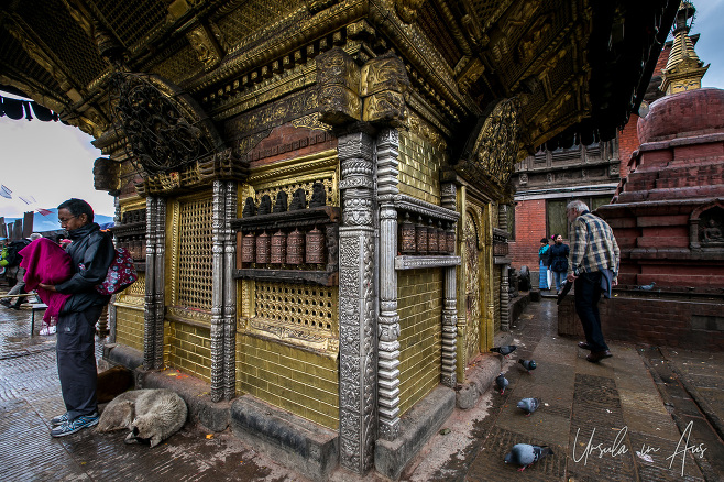 Ornate guilt, carved Surfaces, Swayambhunath, Kathmandu Valley Nepal