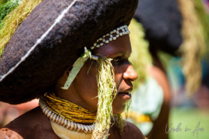 Young Enga woman in traditional costume, Western Highlands, Papua New Guinea