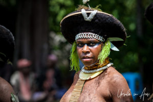 Young Enga woman in traditional costume, Western Highlands, Papua New Guinea