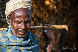 Portrait: Arbore man with his stick, Omo Valley Ethiopia