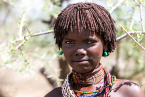 Portrait: Young Hamar Woman, Omo Valley Ethiopa