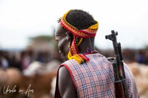 Hamar man with a gun over his back, Omo Valley Ethiopia