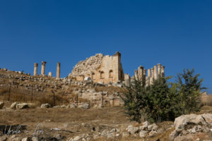 Temple of Zeus on a hill, Jerash Jordan