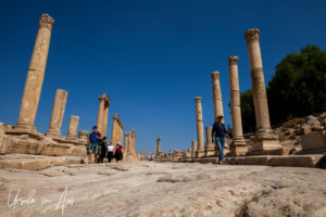 People on the Cardo Maximus, Jerash Jordan