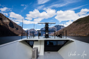 Radar on a sightseeing catamaran on Aurlandsvangen, Norway