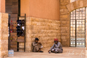 Seated Bedouin men, the Wadi Rum Visitor Center, Jordan