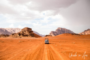 Truck in the Red Sands, Wadi Rum Jordan