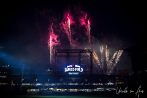 Fireworks on Safeco Field, Seattle USA