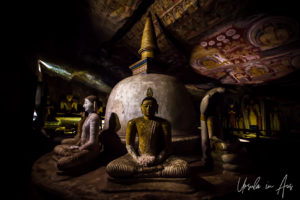 Buddhas around a stupa, Dambulla Cave Temple, Sri Lanka