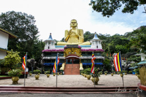 Golden Buddha and museum at the Dambulla Royal Cave Temple and Golden Temple, Sri Lanka