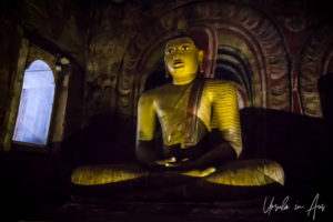 Golden Buddha in the Cave of the Great Kings, Dambulla Cave Temple, Sri Lanka