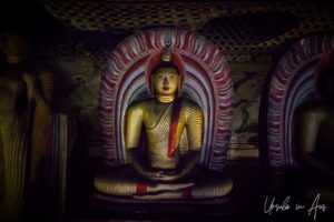 Seated Buddha in the Cave of the Great Kings, Dambulla Cave Temple, Sri Lanka
