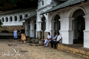People in the Corridor at Dambulla Cave Temple, Sri Lanka