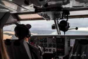 Pilot in the cockpit of a GippsAero, Fraser Island Queensland Australia