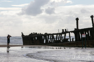 The skeleton of the SS Maheno, Seventy-Five Mile Beach, Fraser Island, Queensland Australia
