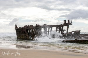 The skeleton of the SS Maheno, Seventy-Five Mile Beach, Fraser Island, Queensland Australia