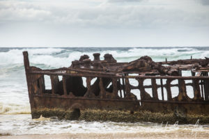 The skeleton of the SS Maheno, Seventy-Five Mile Beach, Fraser Island, Queensland Australia
