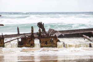 The skeleton of the SS Maheno, Seventy-Five Mile Beach, Fraser Island, Queensland Australia