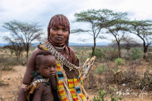 Portrait: Hamar woman and child, Omo Valley Ethiopia