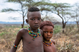 Portrait: Hamar boy and girl, Omo Valley Ethiopia
